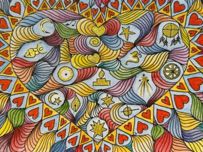 Geel, oranje,rood hart